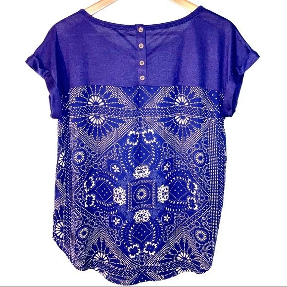 Rewind Boho Blue Blouse Top Size XL - Picture 2 of 5
